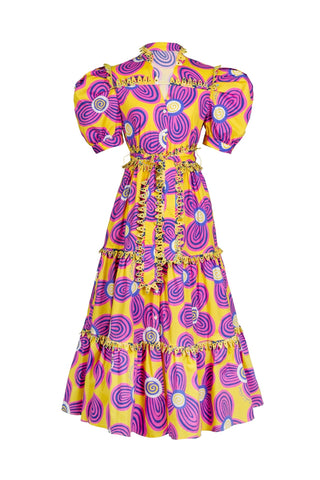 LOTTIE DRESS ACID FLOWERS YELLOW - CELIA B