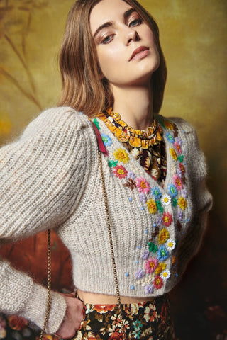 REDWOOD CARDIGAN WHITE - CELIA B